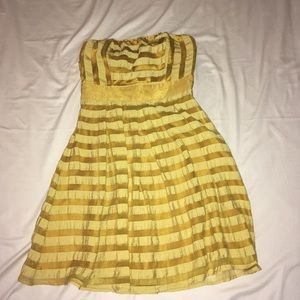 The Limited Yellow A-line Midi Dress